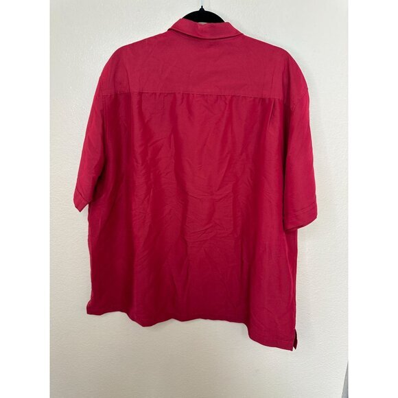 Havanera Mens Red Black Shirt‎ XX-Large short sleeve button up viscose collared - Picture 5 of 6